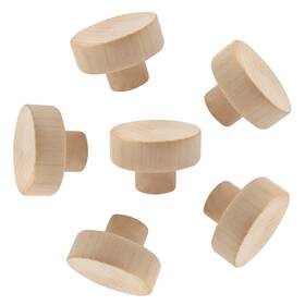 J000102x Aigeou 6 Pcs 1.38 Inch Wooden Drawer Round Knobs Natural Wood Cabinet Handle Pulls