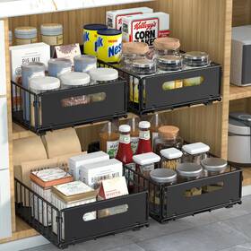 Zd-b4 Alanson 4 Pack Pull Out Cabinet Organizer Drawers For Cabinets With Eva Adh
