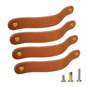 Alc24-1101 Aleacar 4 Pack Leather Drawer Pulls And Cabinet Handles Kitchen Wardrobe