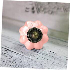 Aliking 714559017517 Vintage Ceramic Pumpkin Knobs Pull Handle For Cabinet Cupboard Pink