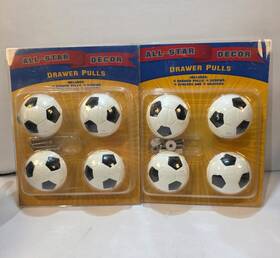 1s102 All-star 797307175608 2 Packs Of 4 Decor Soccer Ball Drawer Pulls With Hardware New