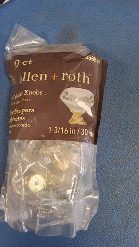 2956585 Allen Roth 1-3/16-in Soft Gold Geometric Traditional Cabinet Knob New Qty 10