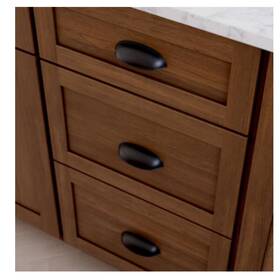 Allen Roth 654880010132 Lot Of 12 Drawer Cabinet Cup Pulls - Black