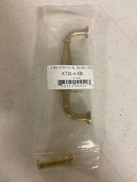 A726-4-sb Alno Charlies 4 Inch Satin Brass Cabinet Handle/drawer Pull