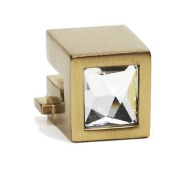 C2670-sb Alno C2670 Brass 1/2 Inch Square Crystal Cabinet Ring Pull Mount - Less