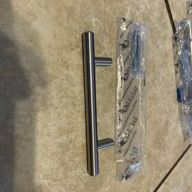 Alpine Hardware 655701088408 Round T Bar Pulls Door Cabinet Handles 6 Inch New Stainless 7 Piece