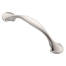 Alzassbg 680465912102 10 Pack Brushed Satin Nickel Cabinet Pulls 3 Inch76mm Hole Centers Arch Curved