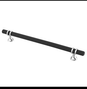 Al3087cp-mb Alzassbg 10 Pack Matt Black And Silver Cabinet Pulls 10inch 254mm Hole Centers