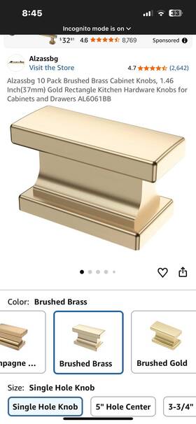 Al6061bb Alzassbg 20 Pieces Brushed Brass Cabinet Knobs Rectangle Hardware Pull