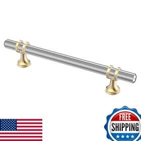 B0cg178zfb Alzassbg 10 Pack Satin Nickel Gold Knurled Cabinet Pulls 5in Kitchen Hardware