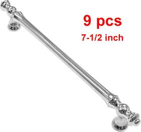 B0d3kr3jpr Alzassbg 9 Pack Polished Chrome Cabinet Pulls 7-1/2 Inch 192mm Hole Centers Modern In
