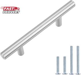 Ab1500-sn-25 Amazon Basics Euro Bar Cabinet Handle 1/2-inch Diameter 5.38-inch Length 3-i