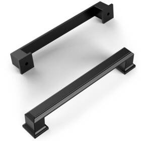 Amerdeco 707618491915 10 Pack Matte Black 5 Inch 128mm Hole Centers Kitchen Cabinet Pulls