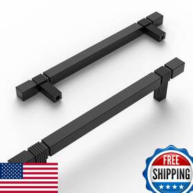 B0b1pzjngv Amerdeco 10 Pack Matte Black Kitchen Cabinet Pulls 5 Inch Hole Centers H