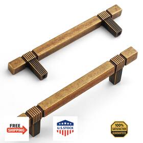 B0c1rsh6vq Amerdeco 10 Pack Antique Brass Cabinet Pulls 3-3/4 Inch Hole Center Hard