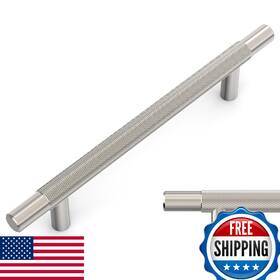 B0d2hdwf98 Amerdeco 10-pack Satin Nickel Knurled Cabinet Pulls 6.3in Hole Centers Kitchen