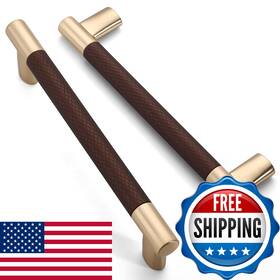 B0dy7my2b9 Amerdeco 10x Brown Gold Knurled 7in Cabinet Pulls Handles Drawer Cupboard Zh0038