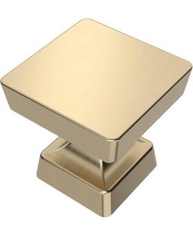 Zh0008 Amerdeco 6 Pack Brushed Gold Cabinet Knobs 1.2 Inch 30mm Square Drawer Handle Pulls