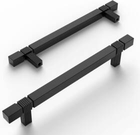 Zh0021 Amerdeco 10 Pack Matte Black Kitchen Cabinet Pulls 5 Inch Hole Centers