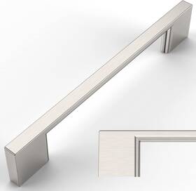 Zh0060 Amerdeco 10 Pack Brushed Satin Nickel Cabinet Pulls - 5 Inch 128mm Hole Centers