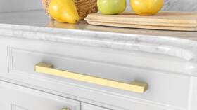 Zh0062 Amerdeco 10 Brushed Gold Kitchen Cabinet Pulls 7-1/2 Inch Centers 7.5