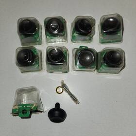 American Cabinet Hardware Co D527 9 Flat Black Knobs Pulls Round Mcm Vtg Contemporary Nos 1 1/8 Inch