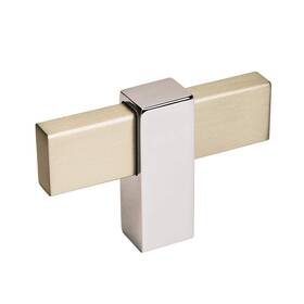 Amerock 026634231238 Cabinet Knob Silver Champagne/polished Chrome 2-3/8 Inch 60 Mm Length