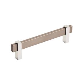Amerock 026634231429 Cabinet Pull Black Brushed Nickel/polished Chrome 5-1/16 Inch 128 Mm