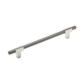 Amerock 026634231719 Cabinet Pull Polished Chrome/black Chrome 7-9/16 Inch 192 Mm Center T