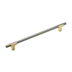 Amerock 026634231764 Cabinet Pull Brushed Gold/black Chrome 10-1/16 Inch 256 Mm Center To