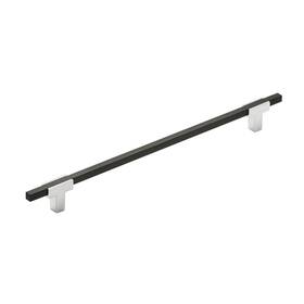 Amerock 026634231771 Cabinet Pull Polished Chrome/brushed Matte Black 10-1/16 Inch 256 Mm