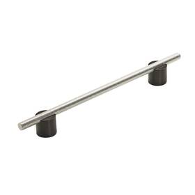 Amerock 026634233102 Cabinet Pull Matte Black/polished Nickel 7-9/16 Inch 192 Mm Center To