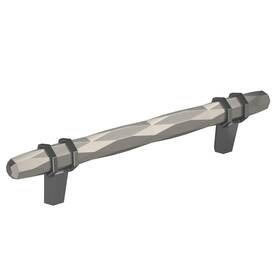 Amerock 026634237339 Cabinet Pull Satin Nickel/black Chrome 5-1/16 Inch 128 Mm Center-to-c