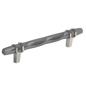 Amerock 026634237414 Cabinet Pull Black Chrome/satin Nickel 5-1/16 Inch 128 Mm Center-to-c