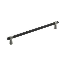 Amerock 026634290631 Cabinet Pull Matte Black/satin Nickel 8-13/16 Inch 224 Mm Center-to-c