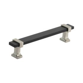 Amerock 026634305717 Cabinet Pull Brushed Matte Black/satin Nickel 5-1/16 Inch 128 Mm Cent