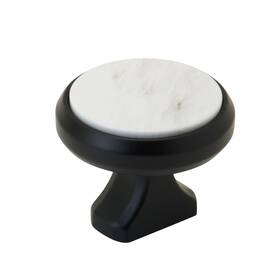 Bp3669 Amerock 026634306875 Posh 1-3/8 Inch 35mm Diameter Matte Black/marble White Cabinet Knob