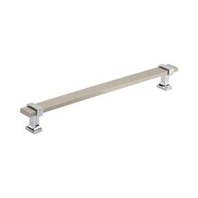 Amerock 026634312555 Cabinet Pull Satin Nickel/polished Chrome 8-13/16 Inch 224 Mm Center