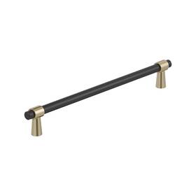 Amerock 026634336711 Mergence 10-1/16 Inch 256mm Center-to-center Matte Black/golden Champagne C