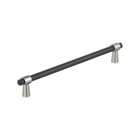 Amerock 026634336728 Mergence 10-1/16 Inch 256mm Center-to-center Matte Black/polished Nickel Ca