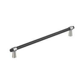 Amerock 026634336735 Mergence 12-5/8 Inch 320mm Center-to-center Matte Black/polished Chrome Cab