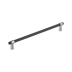 Amerock 026634336759 Mergence 12-5/8 Inch 320mm Center-to-center Matte Black/satin Nickel Cabine