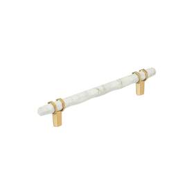 Amerock 026634339798 Carrione 6-5/16 Inch 160mm Center-to-center Marble White/champagne Bronze C