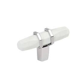 Amerock 026634339804 Carrione 2-1/2 Inch 64mm Length Marble White/polished Chrome Cabinet Knob