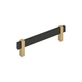 Amerock 026634341425 Mulino 5-1/16 Inch 128mm Center-to-center Matte Black/champagne Bronze Cabi