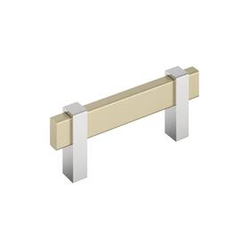 Amerock 026634341562 Mulino 3 Inch 76mm Center-to-center Golden Champagne/polished Chrome Cabine