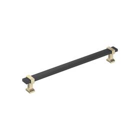 Amerock 026634341913 Overton 8-13/16 Inch 224mm Center-to-center Brushed Matte Black/golden Cham
