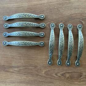 1580-1 Amerock Cabinet Pull Weathered Natures Splendor Leaf Design Set Of 8