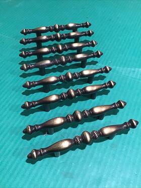 177-1 Amerock Lot Of 8 Carriage House Cabinet Drawer Pulls Handles English Brass