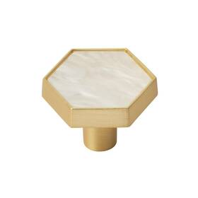 2pk36973mop Amerock 2 Pack Accents 1-5/16 Inch 33mm Knob Gold/mother Of Pearl